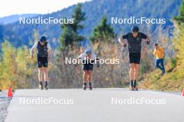 12.10.2024, Ramsau am Dachstein, Austria (AUT): Luca Petzold (GER), Paul Graef (GER), Alexander Brandner (GER), (l-r) - Cross-Country summer training, Ramsau am Dachstein (AUT). www.nordicfocus.com. © Manzoni/NordicFocus. Every downloaded picture is fee-liable.