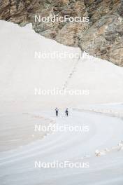 18.06.2024, Tignes, France (FRA): Flora Dolci (FRA), Léna Quintin (FRA), (l-r) - Cross-Country summer training, Tignes (FRA). www.nordicfocus.com. © Authamayou/NordicFocus. Every downloaded picture is fee-liable.