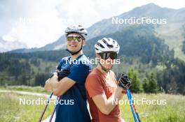 09.07.2024, Lavaze, Italy (ITA): Cyril Faehndrich (SUI), Nadine Faehndrich (SUI), (l-r)  - Cross-Country summer training, Lavaze (ITA). www.nordicfocus.com. © Vanzetta/NordicFocus. Every downloaded picture is fee-liable.