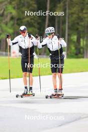 28.05.2024, Lenzerheide, Switzerland (SUI): Isai Naeff (SUI), Jon-Fadri Nufer (SUI), (l-r) - Cross-Country training, Lenzerheide (SUI). www.nordicfocus.com. © Manzoni/NordicFocus. Every downloaded picture is fee-liable.