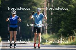 10.07.2024, Lavaze, Italy (ITA): Nadine Faehndrich (SUI), Cyril Faehndrich (SUI), (l-r)  - Cross-Country summer training, Lavaze (ITA). www.nordicfocus.com. © Vanzetta/NordicFocus. Every downloaded picture is fee-liable.