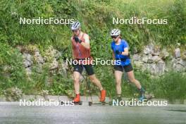 10.07.2024, Lavaze, Italy (ITA): Cyril Faehndrich (SUI), Nadine Faehndrich (SUI), (l-r)  - Cross-Country summer training, Lavaze (ITA). www.nordicfocus.com. © Vanzetta/NordicFocus. Every downloaded picture is fee-liable.