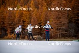 05.11.2024, Bessans, France (FRA): Rémi Bourdin (FRA), Hugo Lapalus (FRA), Mathis Desloges (FRA), (l-r) - Cross-Country summer training, Bessans (FRA). www.nordicfocus.com. © Authamayou/NordicFocus. Every downloaded picture is fee-liable.