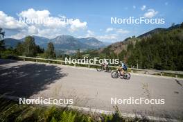 09.07.2024, Lavaze, Italy (ITA): Nadine Faehndrich (SUI), Cyril Faehndrich (SUI), (l-r)  - Cross-Country summer training, Lavaze (ITA). www.nordicfocus.com. © Vanzetta/NordicFocus. Every downloaded picture is fee-liable.