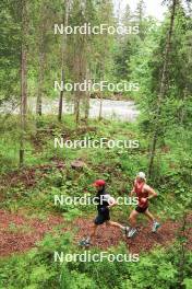 21.06.2024, Les Diablerets, Switzerland (SUI): Beda Klee (SUI), Ilan Pittier (SUI), (l-r) - Cross-Country summer training, Les Diablerets (SUI). www.nordicfocus.com. © Manzoni/NordicFocus. Every downloaded picture is fee-liable.