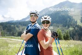 09.07.2024, Lavaze, Italy (ITA): Cyril Faehndrich (SUI), Nadine Faehndrich (SUI), (l-r)  - Cross-Country summer training, Lavaze (ITA). www.nordicfocus.com. © Vanzetta/NordicFocus. Every downloaded picture is fee-liable.