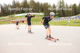 28.05.2024, Lenzerheide, Switzerland (SUI): Isai Naeff (SUI), Jon-Fadri Nufer (SUI), (l-r) - Cross-Country training, Lenzerheide (SUI). www.nordicfocus.com. © Manzoni/NordicFocus. Every downloaded picture is fee-liable.