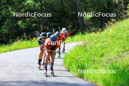 04.06.2024, Lenzerheide, Switzerland (SUI): Beda Klee (SUI), Jonas Baumann (SUI), (l-r) - Cross-Country training, Lenzerheide (SUI). www.nordicfocus.com. © Manzoni/NordicFocus. Every downloaded picture is fee-liable.