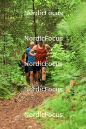 21.06.2024, Les Diablerets, Switzerland (SUI): Jason Rueesch (SUI), Jonas Baumann (SUI), (l-r) - Cross-Country summer training, Les Diablerets (SUI). www.nordicfocus.com. © Manzoni/NordicFocus. Every downloaded picture is fee-liable.