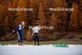 05.11.2024, Bessans, France (FRA): Renaud Jay (FRA), Richard Jouve (FRA), (l-r) - Cross-Country summer training, Bessans (FRA). www.nordicfocus.com. © Authamayou/NordicFocus. Every downloaded picture is fee-liable.