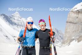 19.06.2024, Tignes, France (FRA): Remi Bourdin (FRA), Hugo Lapalus (FRA), (l-r) - Cross-Country summer training, Tignes (FRA). www.nordicfocus.com. © Authamayou/NordicFocus. Every downloaded picture is fee-liable.