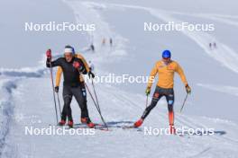 12.10.2024, Ramsau am Dachstein, Austria (AUT): Paul Graef (GER), Anian Sossau (GER), Lucas Boegl (GER), (l-r) - Cross-Country summer training, Dachsteinglacier, Ramsau am Dachstein (AUT). www.nordicfocus.com. © Manzoni/NordicFocus. Every downloaded picture is fee-liable.