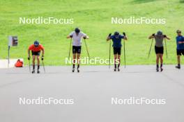 15.08.2024, Ulrichen, Switzerland (SUI): Albert Kuchler (GER), Friedrich Moch (GER), Florian Notz (GER), Lucas Boegl (GER), (l-r) - Cross-Country summer training, Ulrichen (SUI). www.nordicfocus.com. © Manzoni/NordicFocus. Every downloaded picture is fee-liable.