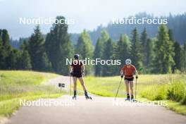 09.07.2024, Lavaze, Italy (ITA): Nicole Monsorno (ITA), Nadine Faehndrich (SUI), (l-r)  - Cross-Country summer training, Lavaze (ITA). www.nordicfocus.com. © Vanzetta/NordicFocus. Every downloaded picture is fee-liable.