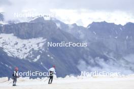 22.06.2024, Les Diablerets, Switzerland (SUI): Valerio Grond (SUI), Ilan Pittier (SUI), (l-r) - Cross-Country summer training on the Glacier 3000, Les Diablerets (SUI). www.nordicfocus.com. © Manzoni/NordicFocus. Every downloaded picture is fee-liable.