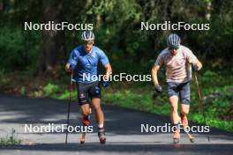 15.08.2024, Ulrichen, Switzerland (SUI): Jan-Friedrich Doerks (GER), Janosch Brugger (GER), (l-r) - Cross-Country summer training, Ulrichen (SUI). www.nordicfocus.com. © Manzoni/NordicFocus. Every downloaded picture is fee-liable.