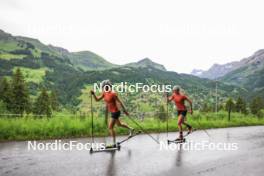 21.06.2024, Les Diablerets, Switzerland (SUI): Nadia Kaelin (SUI), Desiree Steiner (SUI), (l-r) - Cross-Country summer training, Les Diablerets (SUI). www.nordicfocus.com. © Manzoni/NordicFocus. Every downloaded picture is fee-liable.