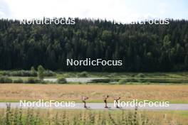 24.07.2024, Premanon, France (FRA): Theo Schely (FRA), Hugo Lapalus (FRA), Thomas Joly (FRA), (l-r) - Cross-Country summer training, Premanon (FRA). www.nordicfocus.com. © Manzoni/NordicFocus. Every downloaded picture is fee-liable.