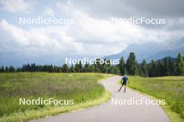 09.07.2024, Lavaze, Italy (ITA): Cyril Faehndrich (SUI) - Cross-Country summer training, Lavaze (ITA). www.nordicfocus.com. © Vanzetta/NordicFocus. Every downloaded picture is fee-liable.