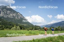 10.07.2024, Lavaze, Italy (ITA): Cyril Faehndrich (SUI), Nadine Faehndrich (SUI), (l-r)  - Cross-Country summer training, Lavaze (ITA). www.nordicfocus.com. © Vanzetta/NordicFocus. Every downloaded picture is fee-liable.