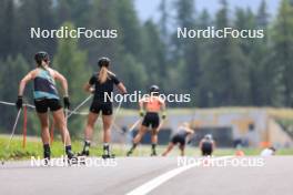 15.08.2024, Ulrichen, Switzerland (SUI): Lisa Lohmann (GER), Helen Hoffmann (GER), Katharina Hennig (GER), (l-r) - Cross-Country summer training, Ulrichen (SUI). www.nordicfocus.com. © Manzoni/NordicFocus. Every downloaded picture is fee-liable.