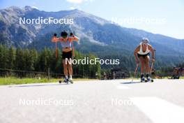 06.08.2024, Lenzerheide, Switzerland (SUI): Nadia Steiger (SUI), Alina Meier (SUI) - Cross-Country summer training, Lenzerheide (SUI). www.nordicfocus.com. © Manzoni/NordicFocus. Every downloaded picture is fee-liable.