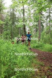 21.06.2024, Les Diablerets, Switzerland (SUI): Janik Riebli (SUI), Jonas Baumann (SUI), Jason Rueesch (SUI), (l-r) - Cross-Country summer training, Les Diablerets (SUI). www.nordicfocus.com. © Manzoni/NordicFocus. Every downloaded picture is fee-liable.