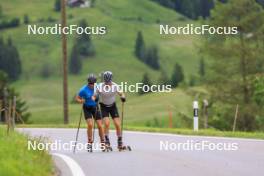 20.06.2024, Les Diablerets, Switzerland (SUI): Nicola Wigger (SUI), Beda Klee (SUI), (l-r) - Cross-Country summer training, Les Diablerets (SUI). www.nordicfocus.com. © Manzoni/NordicFocus. Every downloaded picture is fee-liable.