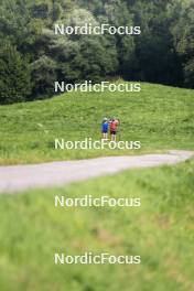 10.07.2024, Lavaze, Italy (ITA): Cyril Faehndrich (SUI), Nadine Faehndrich (SUI), (l-r)  - Cross-Country summer training, Lavaze (ITA). www.nordicfocus.com. © Vanzetta/NordicFocus. Every downloaded picture is fee-liable.