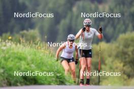 15.08.2024, Ulrichen, Switzerland (SUI): Coletta Rydzek (GER), Victoria Carl (GER), (l-r) - Cross-Country summer training, Ulrichen (SUI). www.nordicfocus.com. © Manzoni/NordicFocus. Every downloaded picture is fee-liable.