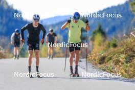 12.10.2024, Ramsau am Dachstein, Austria (AUT): Albert Kuchler (GER), Lucas Boegl (GER), (l-r) - Cross-Country summer training, Ramsau am Dachstein (AUT). www.nordicfocus.com. © Manzoni/NordicFocus. Every downloaded picture is fee-liable.