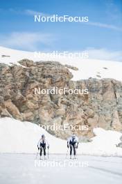 18.06.2024, Tignes, France (FRA): Flora Dolci (FRA), Léna Quintin (FRA), (l-r) - Cross-Country summer training, Tignes (FRA). www.nordicfocus.com. © Authamayou/NordicFocus. Every downloaded picture is fee-liable.