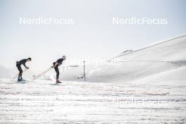 19.06.2024, Tignes, France (FRA): Renaud Jay (FRA), Théo Schely (FRA), (l-r) - Cross-Country summer training, Tignes (FRA). www.nordicfocus.com. © Authamayou/NordicFocus. Every downloaded picture is fee-liable.