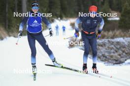 07.11.2024, Davos, Switzerland (SUI): Lea Fischer (SUI), Roman Alder (SUI), (l-r) - Cross-Country training, snowfarming track, Davos (SUI). www.nordicfocus.com. © Manzoni/NordicFocus. Every downloaded picture is fee-liable.