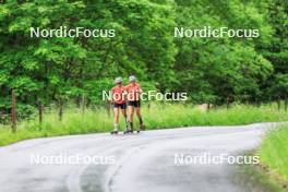 21.06.2024, Les Diablerets, Switzerland (SUI): Nadia Kaelin (SUI), Desiree Steiner (SUI), (l-r) - Cross-Country summer training, Les Diablerets (SUI). www.nordicfocus.com. © Manzoni/NordicFocus. Every downloaded picture is fee-liable.