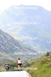 14.08.2024, Ulrichen, Switzerland (SUI): Lena Keck (GER), Coletta Rydzek (GER), (l-r) - Cross-Country summer training, Ulrichen (SUI). www.nordicfocus.com. © Manzoni/NordicFocus. Every downloaded picture is fee-liable.