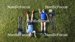 10.07.2024, Lavaze, Italy (ITA): Nadine Faehndrich (SUI), Cyril Faehndrich (SUI), (l-r)  - Cross-Country summer training, Lavaze (ITA). www.nordicfocus.com. © Vanzetta/NordicFocus. Every downloaded picture is fee-liable.