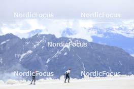 22.06.2024, Les Diablerets, Switzerland (SUI): Valerio Grond (SUI), Ilan Pittier (SUI), (l-r) - Cross-Country summer training on the Glacier 3000, Les Diablerets (SUI). www.nordicfocus.com. © Manzoni/NordicFocus. Every downloaded picture is fee-liable.