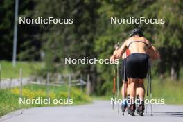 06.08.2024, Lenzerheide, Switzerland (SUI): Nicola Wigger (SUI), Beda Klee (SUI), Valerio Grond (SUI), (l-r) - Cross-Country summer training, Lenzerheide (SUI). www.nordicfocus.com. © Manzoni/NordicFocus. Every downloaded picture is fee-liable.