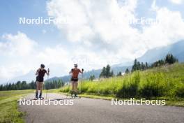 09.07.2024, Lavaze, Italy (ITA): Nicole Monsorno (ITA), Nadine Faehndrich (SUI), (l-r)  - Cross-Country summer training, Lavaze (ITA). www.nordicfocus.com. © Vanzetta/NordicFocus. Every downloaded picture is fee-liable.