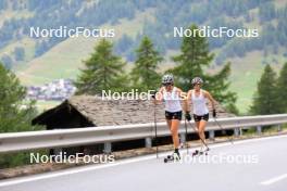 14.08.2024, Ulrichen, Switzerland (SUI): Coletta Rydzek (GER), Lena Keck (GER), (l-r) - Cross-Country summer training, Ulrichen (SUI). www.nordicfocus.com. © Manzoni/NordicFocus. Every downloaded picture is fee-liable.