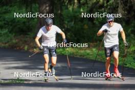 15.08.2024, Ulrichen, Switzerland (SUI): Friedrich Moch (GER), Jan Stoelben (GER), (l-r) - Cross-Country summer training, Ulrichen (SUI). www.nordicfocus.com. © Manzoni/NordicFocus. Every downloaded picture is fee-liable.