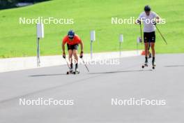 15.08.2024, Ulrichen, Switzerland (SUI): Albert Kuchler (GER), Friedrich Moch (GER), (l-r) - Cross-Country summer training, Ulrichen (SUI). www.nordicfocus.com. © Manzoni/NordicFocus. Every downloaded picture is fee-liable.