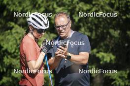 09.07.2024, Lavaze, Italy (ITA): Nadine Faehndrich (SUI), Ivan Hudac (CZE), (l-r)  - Cross-Country summer training, Lavaze (ITA). www.nordicfocus.com. © Vanzetta/NordicFocus. Every downloaded picture is fee-liable.