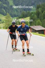 20.06.2024, Les Diablerets, Switzerland (SUI): Jason Rueesch (SUI), Jonas Baumann (SUI), (l-r) - Cross-Country summer training, Les Diablerets (SUI). www.nordicfocus.com. © Manzoni/NordicFocus. Every downloaded picture is fee-liable.