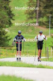 28.05.2024, Lenzerheide, Switzerland (SUI): Silvan Hauser (SUI), Nicola Wigger (SUI), (l-r) - Cross-Country training, Lenzerheide (SUI). www.nordicfocus.com. © Manzoni/NordicFocus. Every downloaded picture is fee-liable.