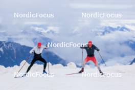 22.06.2024, Les Diablerets, Switzerland (SUI): Roman Schaad (SUI), Nicola Wigger (SUI), (l-r) - Cross-Country summer training on the Glacier 3000, Les Diablerets (SUI). www.nordicfocus.com. © Manzoni/NordicFocus. Every downloaded picture is fee-liable.