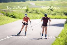 09.07.2024, Lavaze, Italy (ITA): Nadine Faehndrich (SUI), Nicole Monsorno (ITA), (l-r)  - Cross-Country summer training, Lavaze (ITA). www.nordicfocus.com. © Vanzetta/NordicFocus. Every downloaded picture is fee-liable.