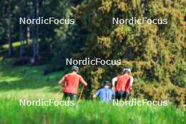 04.06.2024, Lenzerheide, Switzerland (SUI): Fabrizio Albasini (SUI), Jason Rueesch (SUI), (l-r) - Cross-Country training, Lenzerheide (SUI). www.nordicfocus.com. © Manzoni/NordicFocus. Every downloaded picture is fee-liable.