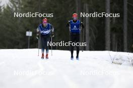 06.11.2024, Davos, Switzerland (SUI): Cyril Faehndrich (SUI), Sebastian Stalder (SUI), (l-r) - Cross-Country training, snowfarming track, Davos (SUI). www.nordicfocus.com. © Manzoni/NordicFocus. Every downloaded picture is fee-liable.